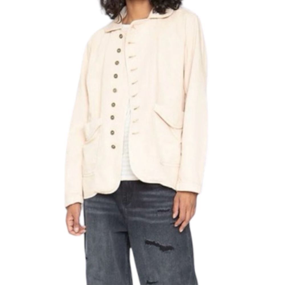 Free People X Sandrine Rose Women's Beige Pockets Collared Jacket Size Small NWT - Picture 6 of 9
